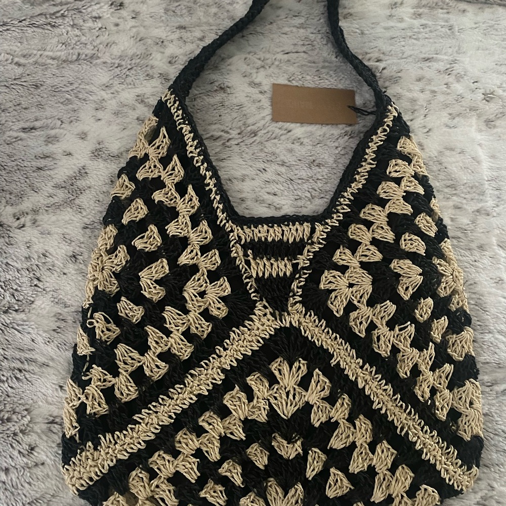 Crochet black/tan Steve Madden Bag NWT
